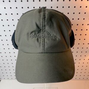 Eddie Bauer Hat Men's Green Insulated Goose Down Ear Cover Gorp Hiking Camping
